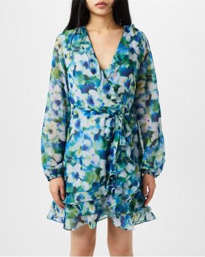 Bardot Triple Frill Dress - Blue
