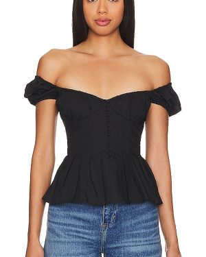 Bardot x REVOLVE Larna Top in Black. Size 6.