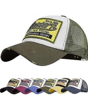 Baseball Cap Mesh Hats Unisex Embroidered Letter Patch Casual Hats Hip Hop Sun Hats