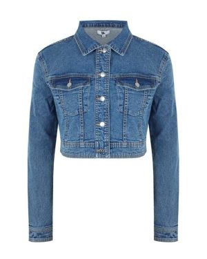 Be You Crop Denim Jacket - Blue