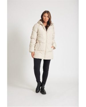Be You Hooded Puffer Coat - Beige