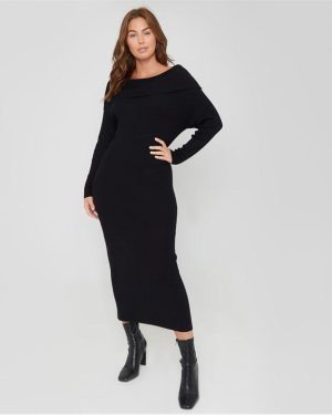 Be You You Bardot Dress - Black
