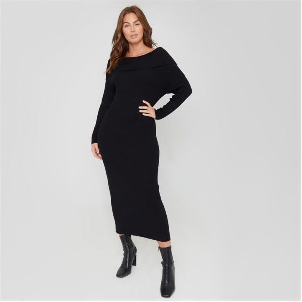 Be You You Bardot Dress - Black