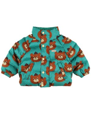 Bear Print Cotton Puffer Jacket