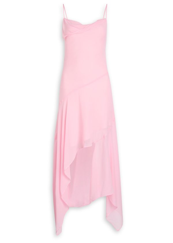 Bec & Bridge Tallis Asymmetric Chiffon Midi Dress - Pink - 12 (UK12 / M)