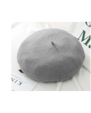 (Beige-03HB) Womens French Beret New Warm Wool Winter Beanie