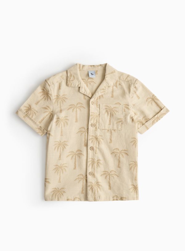 Beige Beige Palm Print Resort Shirt (1-2 Years) - Tu by Sainsbury's