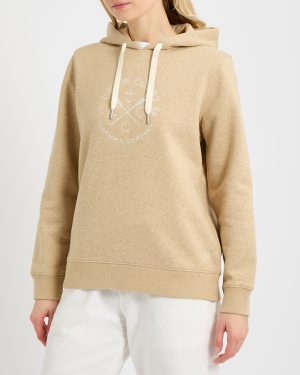 Beige Crew Cross Oars Hoody