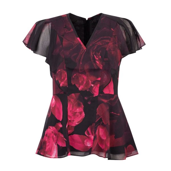 Belamay Angel Sleeve Peplum Top