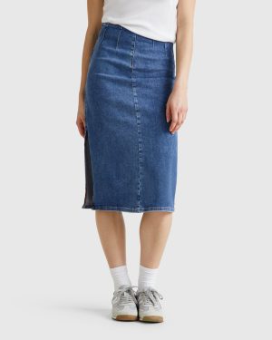 Benetton, Denim Pencil Skirt, size , Blue, Women