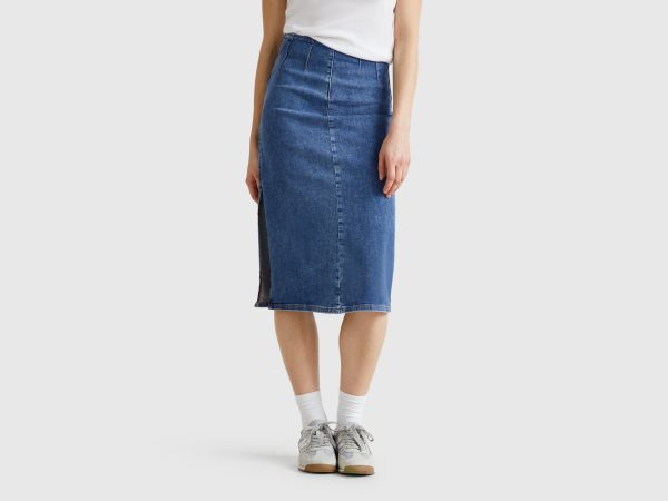 Benetton, Denim Pencil Skirt, size , Blue, Women