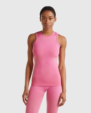Benetton, Seamless Sports Tank Top, size S, Pink, Women