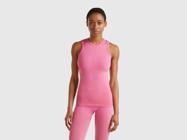 Benetton, Seamless Sports Tank Top, size S, Pink, Women
