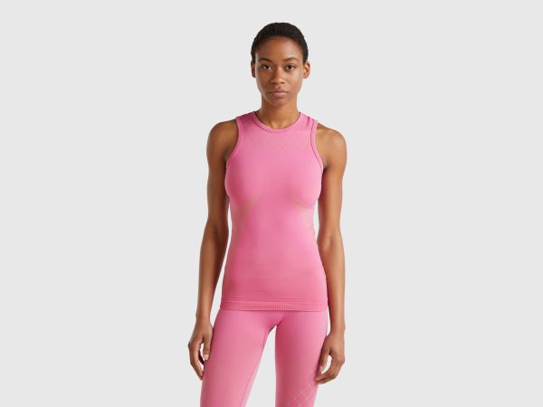 Benetton, Seamless Sports Tank Top, size S, Pink, Women