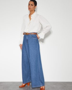 Beth Extra Wide Leg Jeans Blue