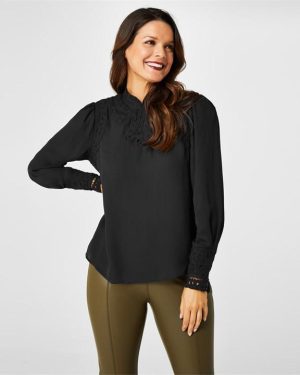 Biba Biba Battenburg Lace Blouse - Black