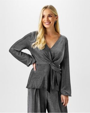 Biba Biba Metallic Blouse - Silver