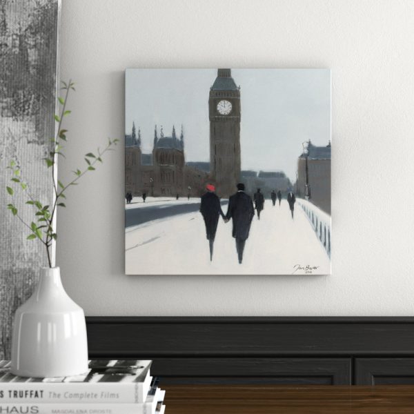 Big Ben, Red Beret and Snow by Jon Barker - Painting Print on Paper