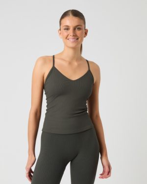 Bjrn Borg Studio Ribbed Strap Tank Top Green, L