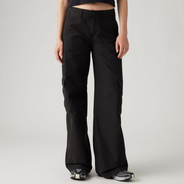 Black Baggy Cargo Trousers
