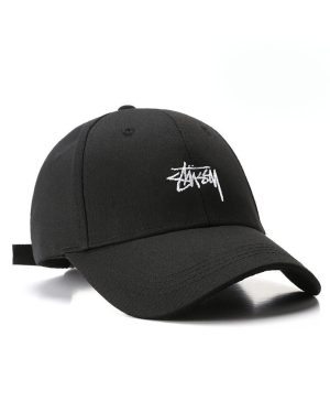 (Black) Baseball Cap Vintage Letter Embroidery Outdoor Cotton Sun Protection Hats