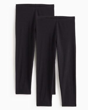 Black Cropped Leggings 2 Pack
