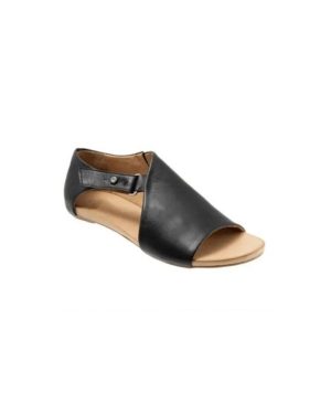 (Black - Cut Out Casual Beach Rome Sandles, UK 3.5 / EU 36) Womens-Ladies Peep Toe Buckle Flat Sandals Summer Holiday Comfy Shoes Size 6 7 8