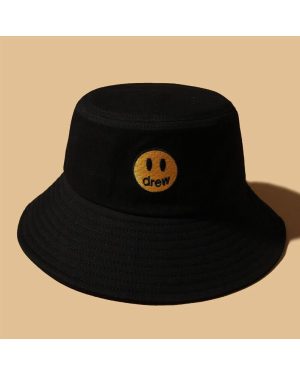 (Black) Drew House Smile Bucket Hat Outdoor Sunproof Cap