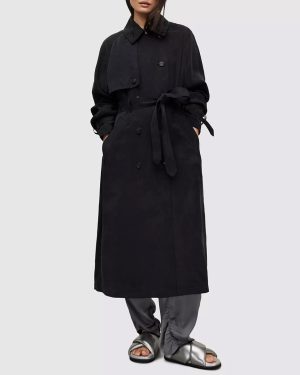 Black Kikki Midi Trench Coat