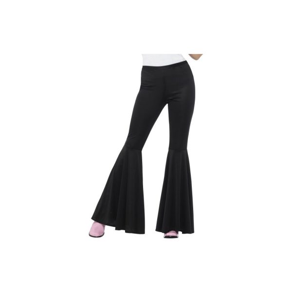 Black Ladies Fancy Dress Flared 70's Trousers. - Trousers Disco 1960s Flares - ladies flared trousers fancy dress disco 1960s flares hippy 1970s