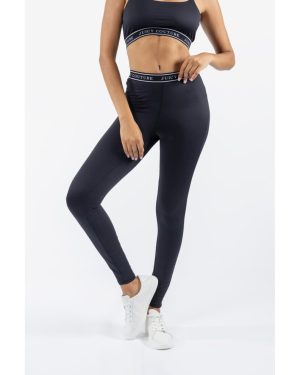 (Black, M) Juicy Couture Kia Nylon Women's Black Sports Leggings