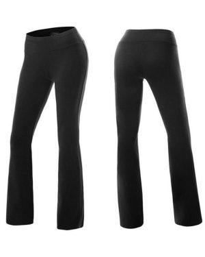 (Black, S) Women Bootcut Yoga Pants Bootleg Flared Trousers Casual Stretch Sports Leggings