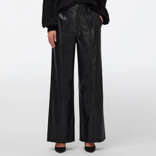 Black Vegan Leather Trousers