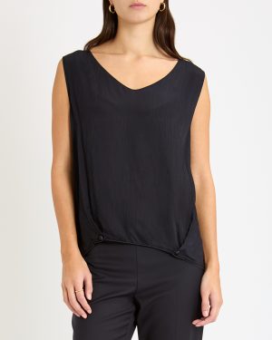 Black Wrap Detail Top