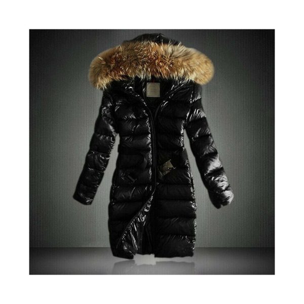 (Black, XL) Womens Ladies Long Warm Jacket Hooded Puffer Coat Winter Casual Faux Fur