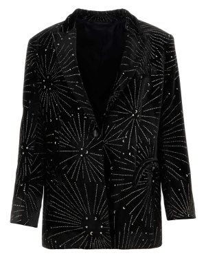 Blazé Milano Embellished Velvet Tomboy Blazer