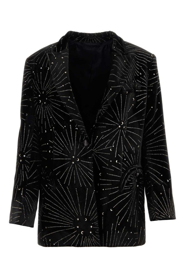 Blazé Milano Embellished Velvet Tomboy Blazer