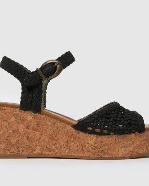 Blowfish Malibu Aric Woven Wedge High Heels in Black