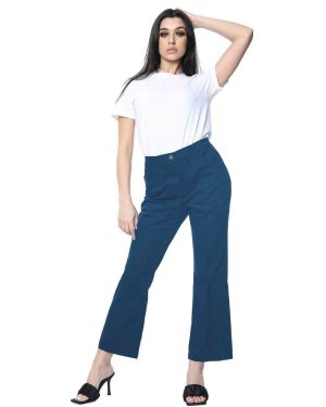 (Blue, 26L) Womens Bootcut Denim Jeans Stretch Mid Rise Pants