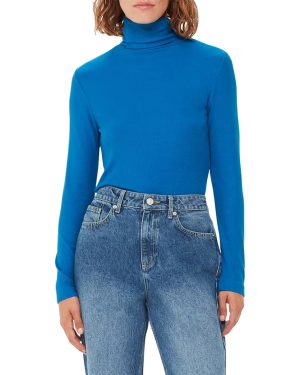 Blue Essential Ribbed Polo Top