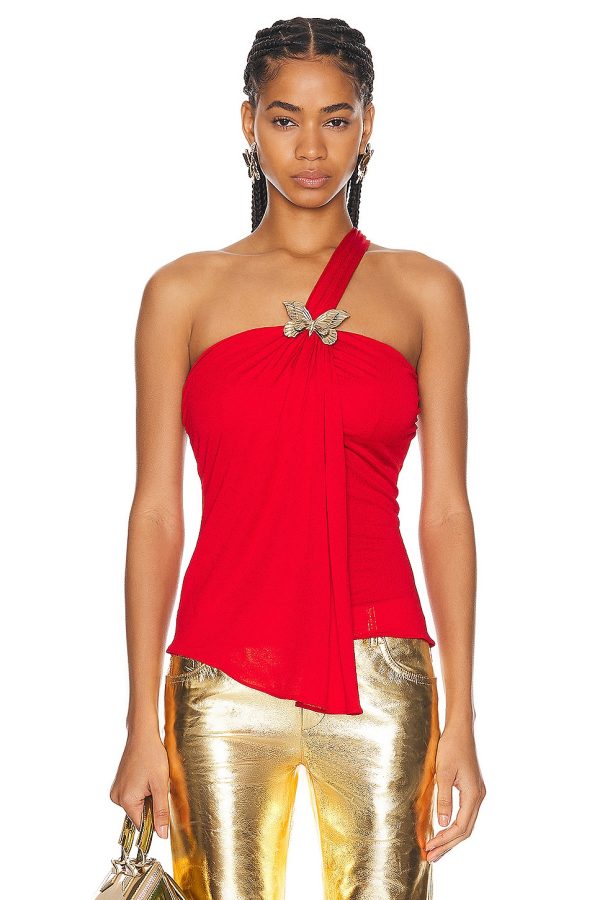 Blumarine Tank Top in Lipstick Red - Red. Size 40 (also in ).