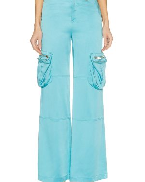 Blumarine Wide Leg Cargo Pant in Butterfly - Teal. Size 38 (also in ).