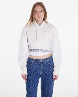 Bomber Nike Sportswear Destroyer Women's Cropped Canvas Jacket Phantom/ Summit White/ Summit White XS