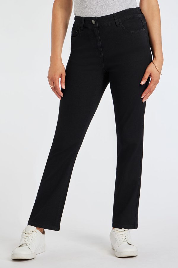 Bonmarche Black The Betty Bootcut Jeans, Size: 18