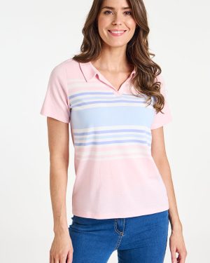 Bonmarche Central Stripe Jersey Polo Top