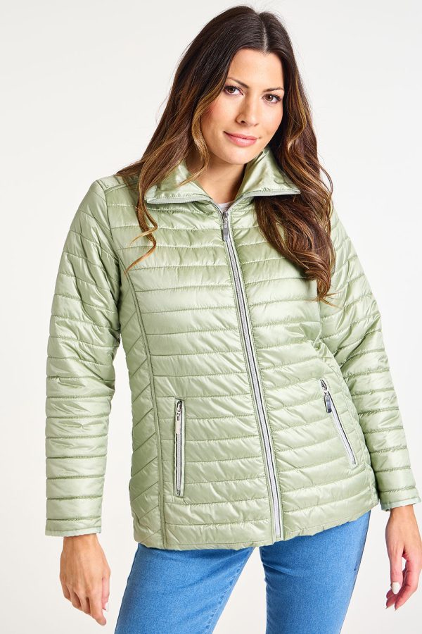 Bonmarche Metallic Lightweight Quilted Coat
