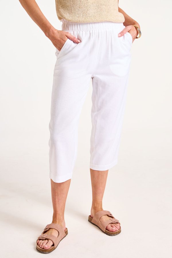 Bonmarche Paperbag Linen Cropped Trousers