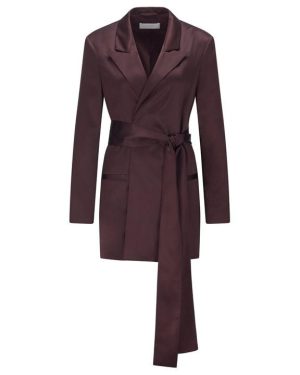 Boss Jishina Satin Wrap Blazer - Red