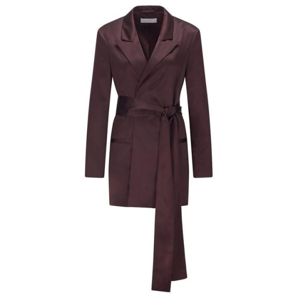 Boss Jishina Satin Wrap Blazer - Red