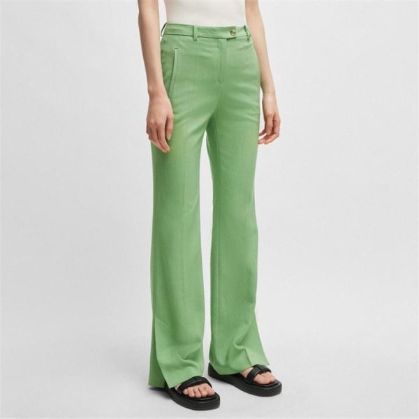 Boss Terela Slim-Fit Flared Trousers - Green